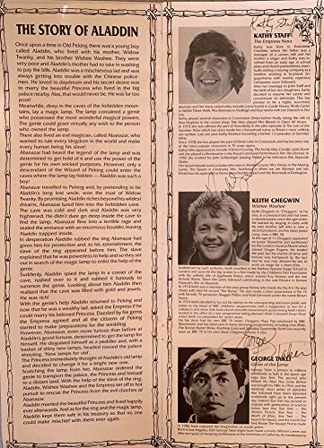 Vintage 1988 Aladdin Hexagon Theater Pantomime Program - Autographed By Star Trek Star George Takei Plus Kathy Staff, Keith Chegwin, Rob Stuart and Many More