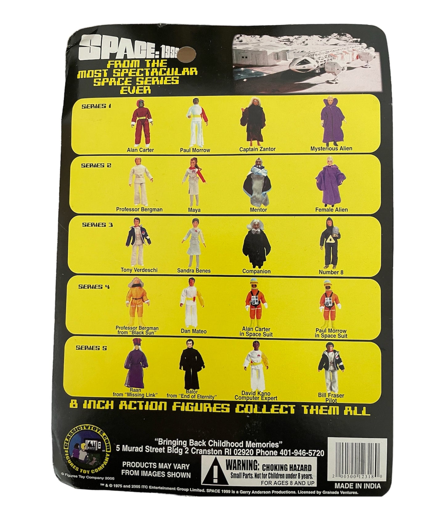 Vintage 2004 Space 1999 Mego Style Professor Victor Bergman In Radiation Suit From Black Sun 8" Action Figure With Trading Card - Factory Sealed Shop Stock Room Find