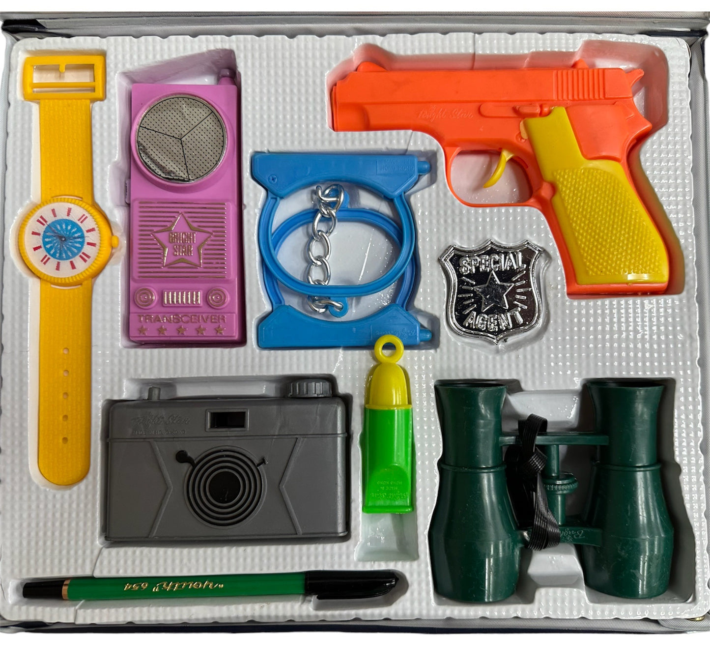 Vintage 1975 Bright Stars International Secret Agent Spy Case Set - For Secret Assignment Bond 007 Style - Complete & Unused Shop Stock Room Find