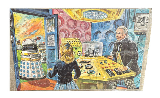 Vintage 1965 Dr Doctor Who And The Daleks Jigsaw Puzzle - Inside The Tardis - Complete & Assembled On A Board