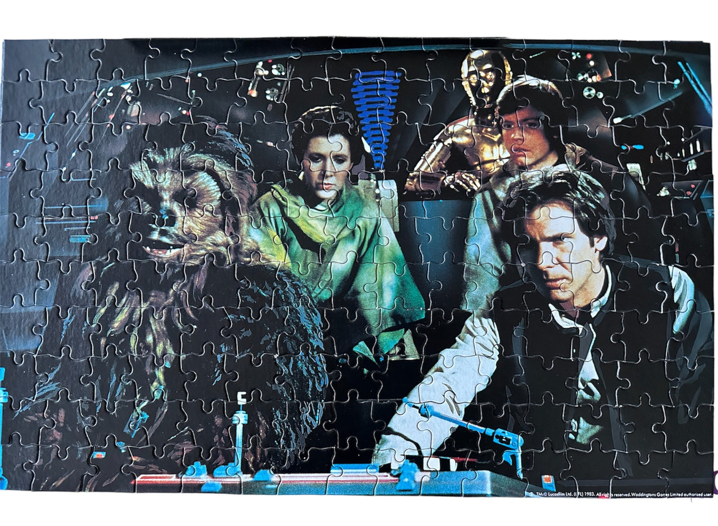 Vintage Waddington 1983 Star Wars Return Of The Jedi - Inside The Cockpit Of The Millennium Falcon - 150 Piece Fully Interlocking Jigsaw Puzzle from - Fantastic Condition - Complete In The Original Box