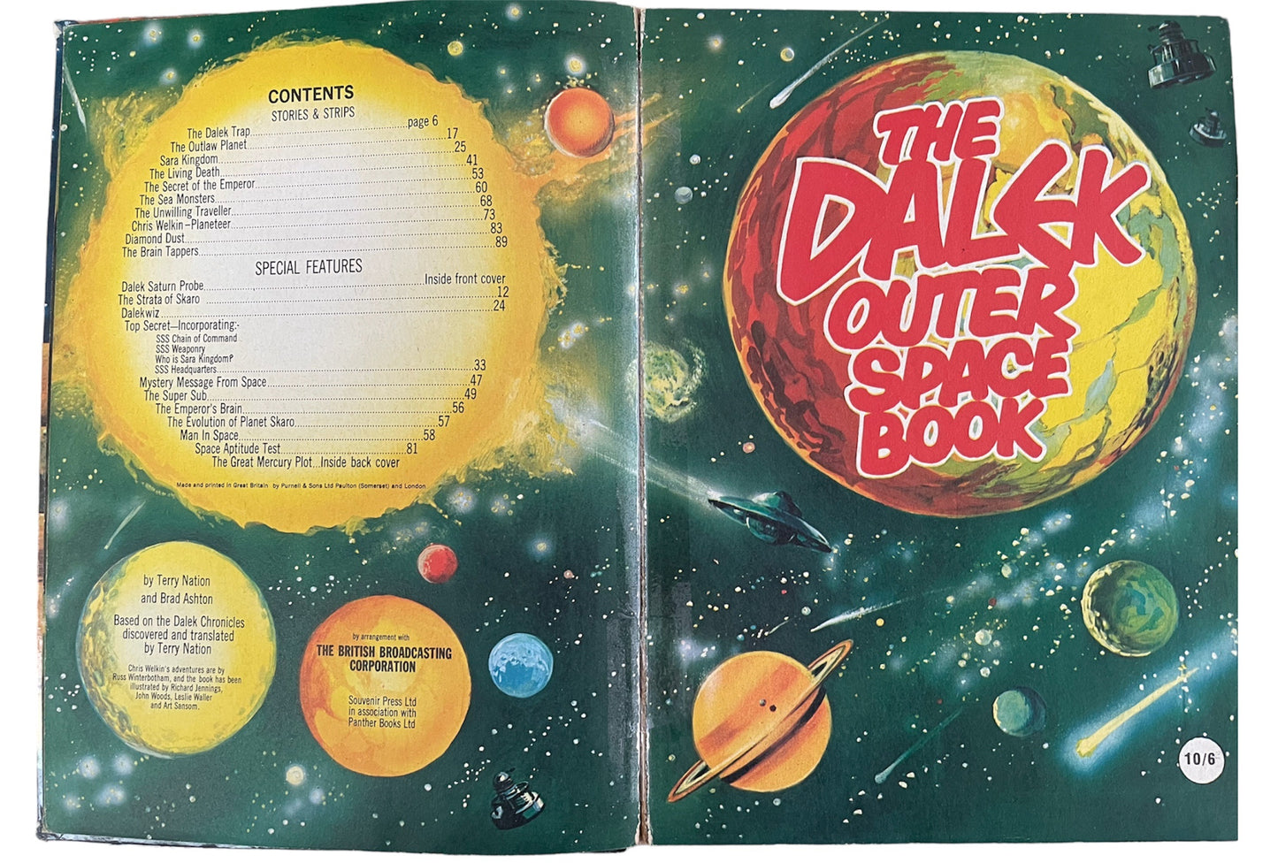 Vintage Terry Nations The Dalek Outer Space Book Annual 1964 - Very Rare