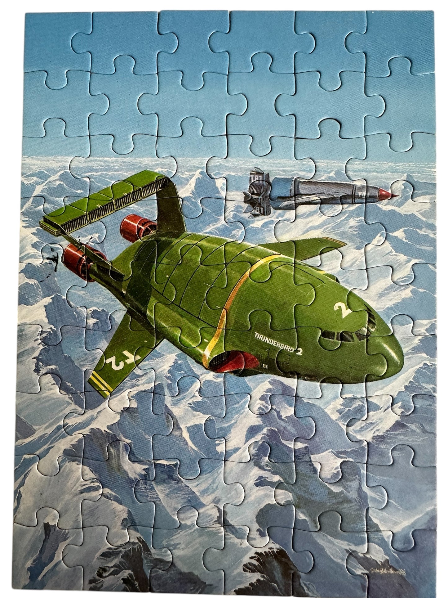 Vintage Kings 1993 Gerry Andersons Thunderbirds - Thunderbird 2 And Thunderbird 1 In Flight - 54 Piece Jigsaw Puzzle - Shop Stock Room Find