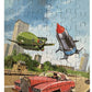 Vintage Kings 1993 Gerry Andersons Thunderbirds - Thunderbird 1 And Thunderbird 2 Flying Over Lady Penelopes FAB 1 - 54 Piece Jigsaw Puzzle - Shop Stock Room Find.