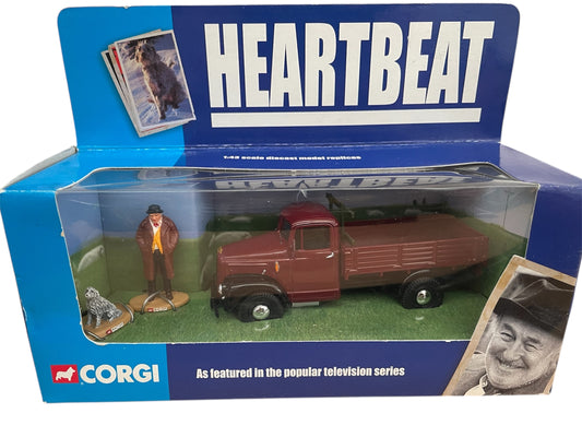 Vintage Corgi Classic's 2002 Heartbeat Morris Commercial Truck Die Cast Replica with Greengrass figure and mini Corgi Dog - Brand New Shop Stock Room Find