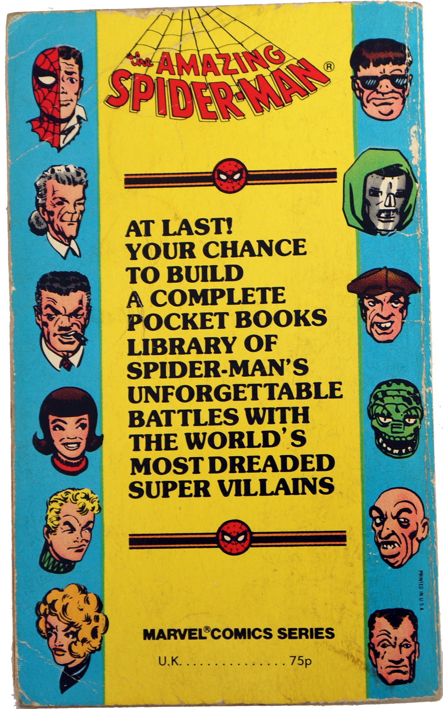 Vintage 1977 Pocket Books - Marvel Comics Series The Amazing Spiderman Vol 1 Collectors Item - Issues 1 Thru 6 Of The Classic Comics - Paperback Book Collection - Fantastic Condition