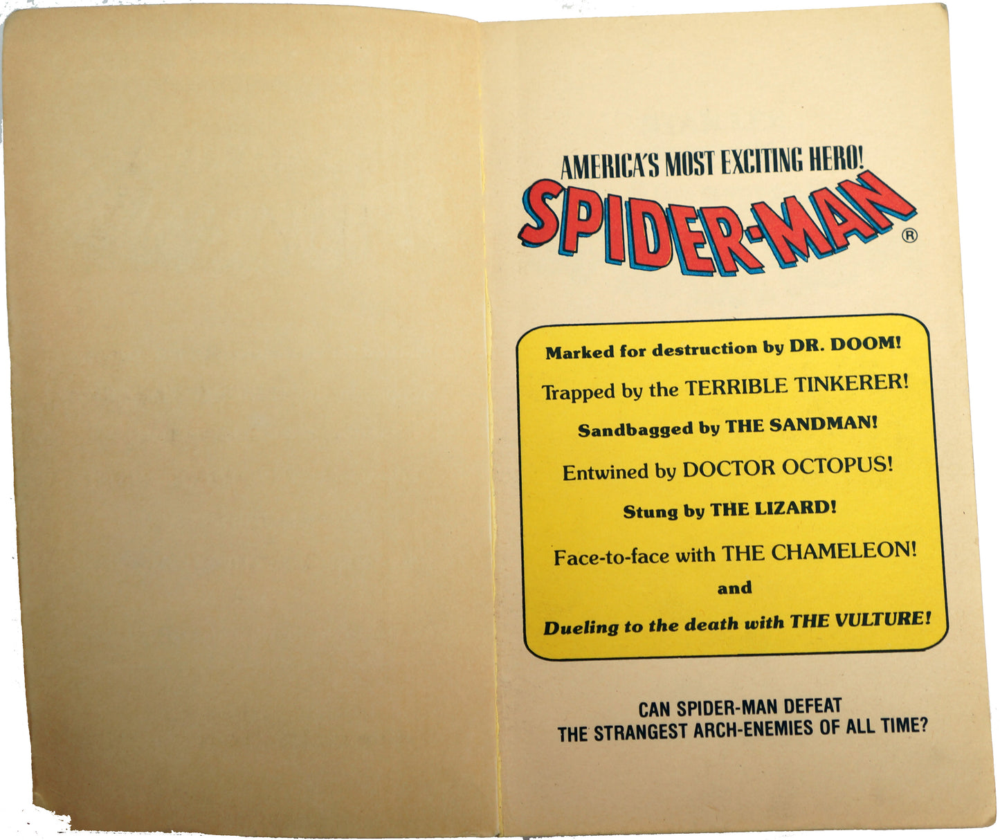 Vintage 1977 Pocket Books - Marvel Comics Series The Amazing Spiderman Vol 1 Collectors Item - Issues 1 Thru 6 Of The Classic Comics - Paperback Book Collection - Fantastic Condition