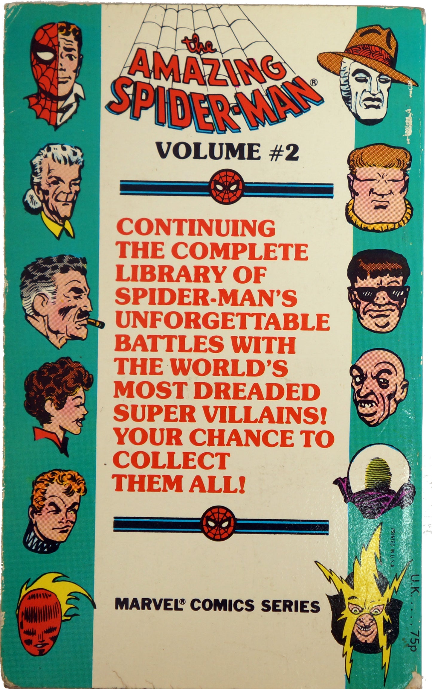 Vintage 1978 Pocket Books - Marvel Comics Series The Amazing Spiderman Vol 2 Collectors Item - Issues 7 Thru 13 Of The Classic Comics Paperback Book Collection - Fantastic Condition