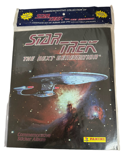Vintage 1993 Star Trek The Next Generation Commemorative Collection Sticker Album & Complete Set Of 240 Collectable Stickers - Factory Sealed Shop Stock Room Find
