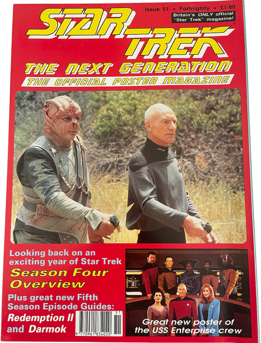 Vintage 1993 Star Trek The Next Generation The Official Poster Magazine Issue No. 51 - August 1993 - Ex Shop Stock