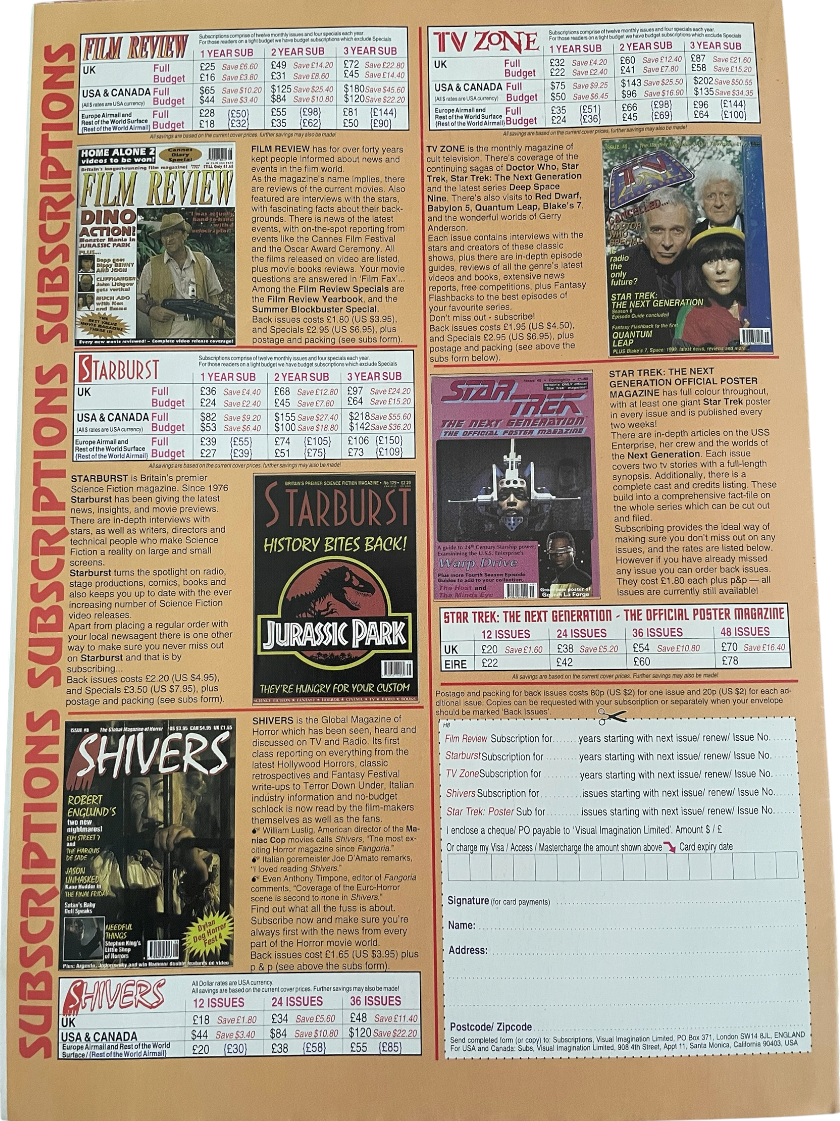 Vintage 1993 Star Trek The Next Generation The Official Poster Magazine Issue No. 51 - August 1993 - Ex Shop Stock (Copy)