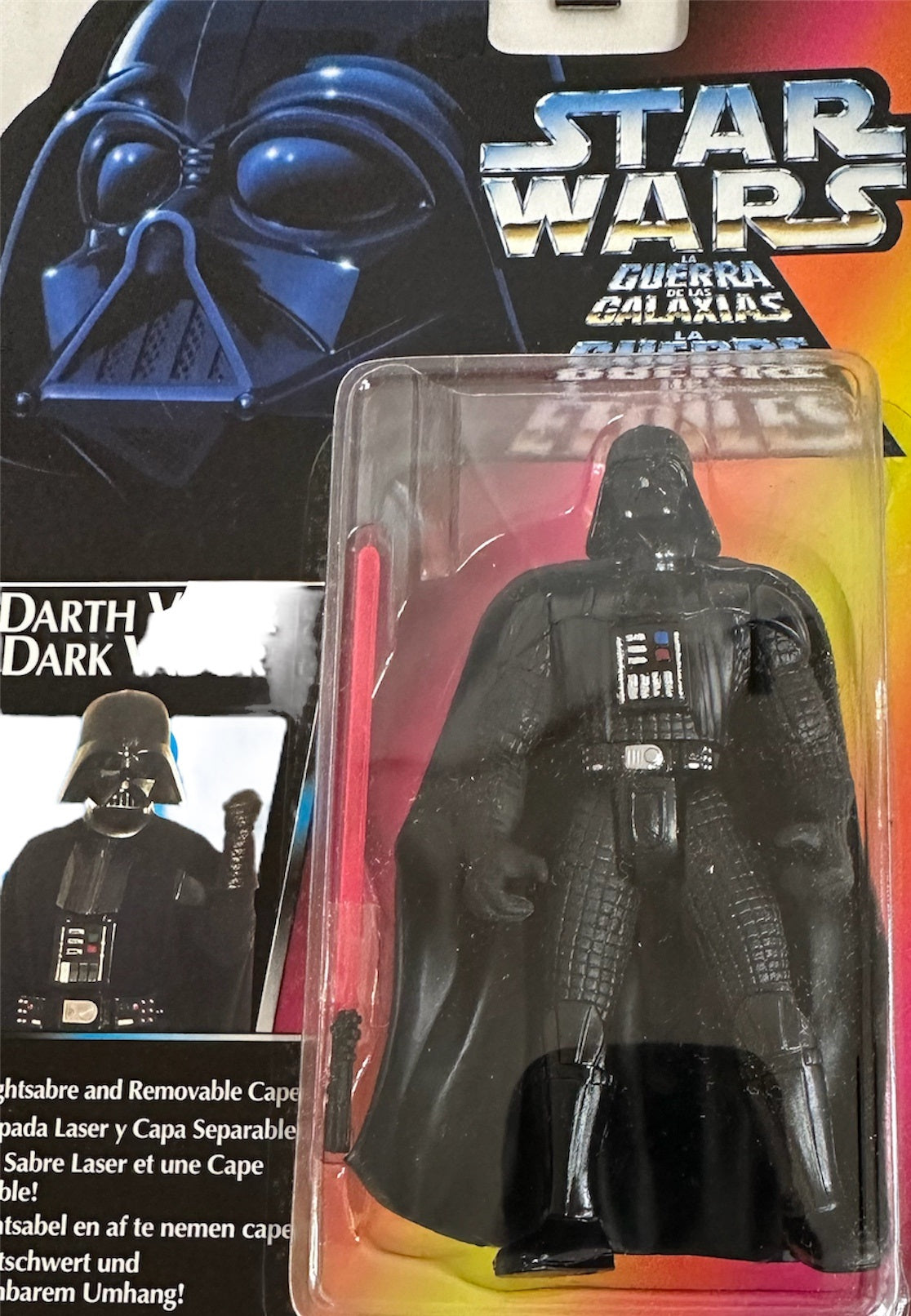 Vintage 1995 Star Wars The Power Of The Force Red Card Darth Vader / Dark Vador Action Figure - Brand New Factory Sealed Shop Stock Room Find