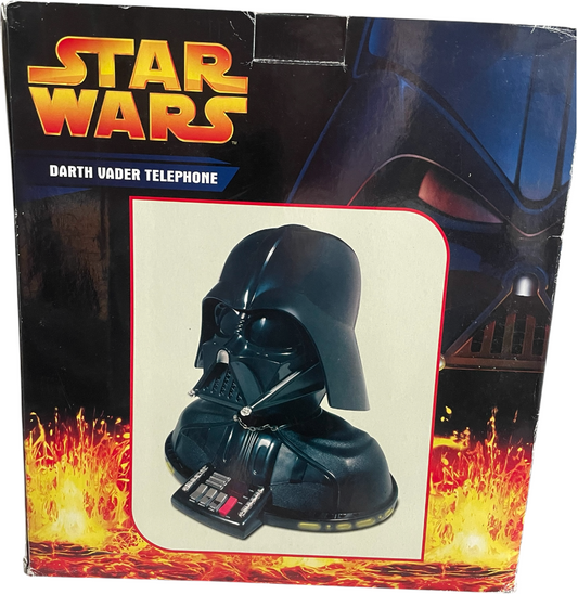 Vintage 2005 Darth Vader Novelty Telephone - With Authentic Star Wars Sounds & Music - Working Condition In The Original Box - Former Shop Display Se