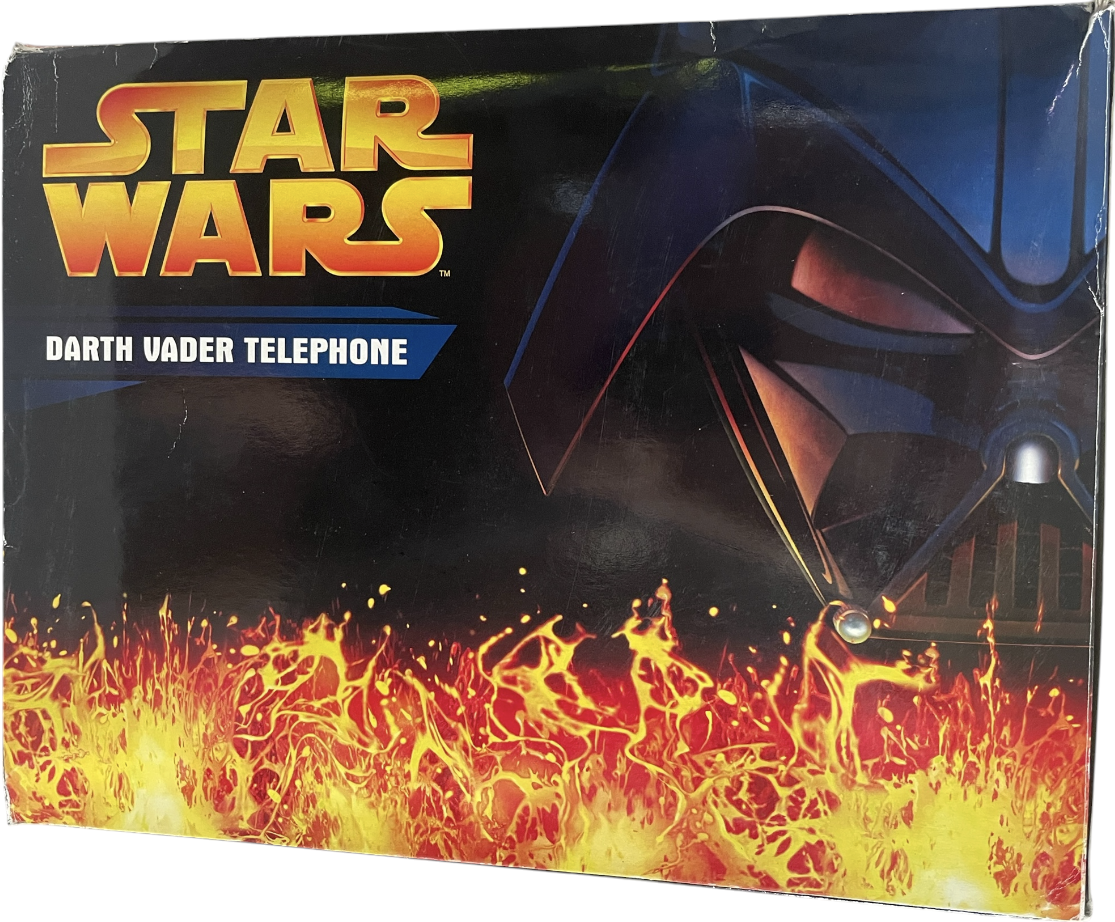 Vintage 2005 Darth Vader Novelty Telephone - With Authentic Star Wars Sounds & Music - Working Condition In The Original Box - Former Shop Display Se