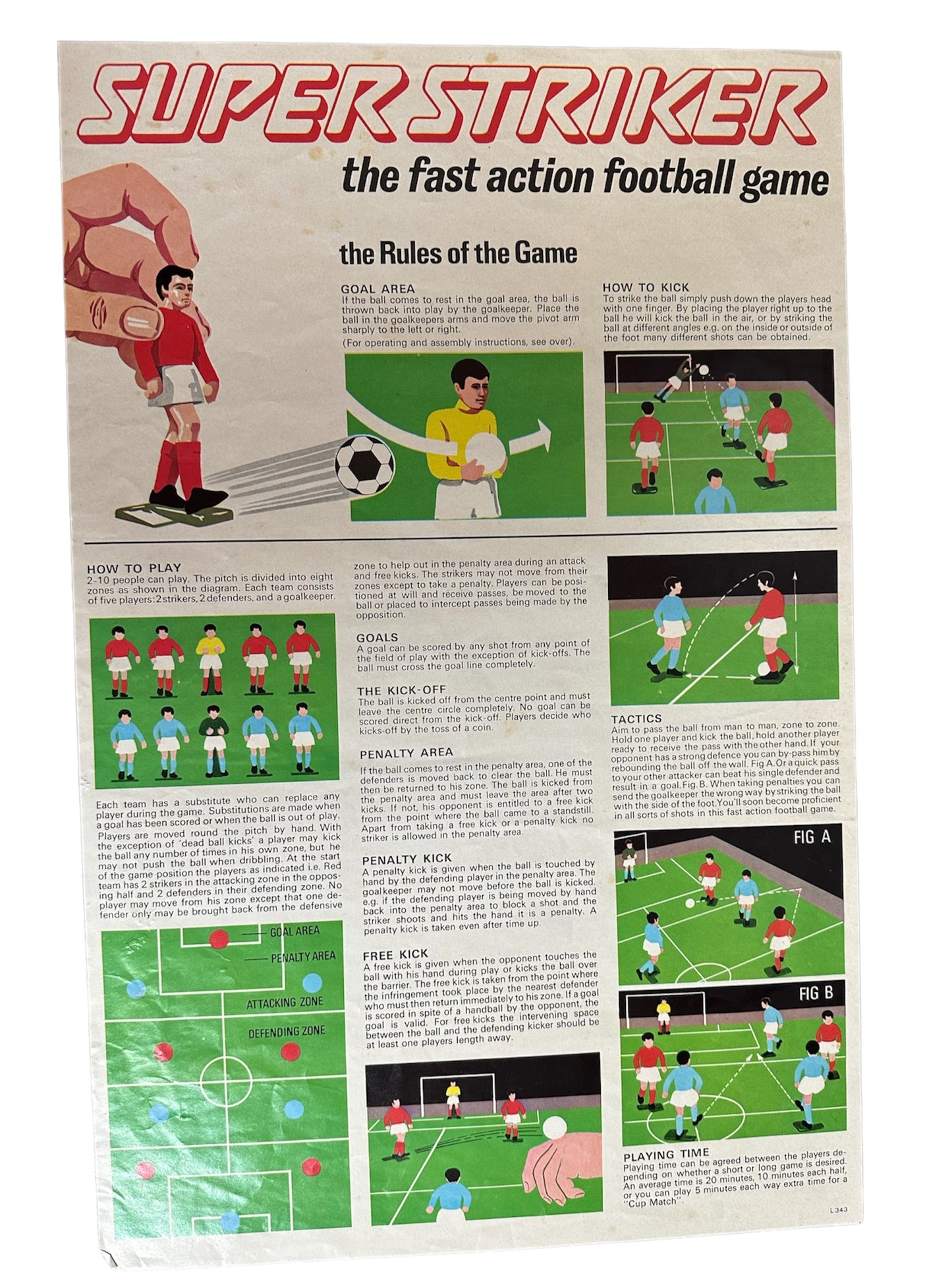 Super Striker Vintage 1970's Five A Side Table Top Football Game Complete In The Original Box …