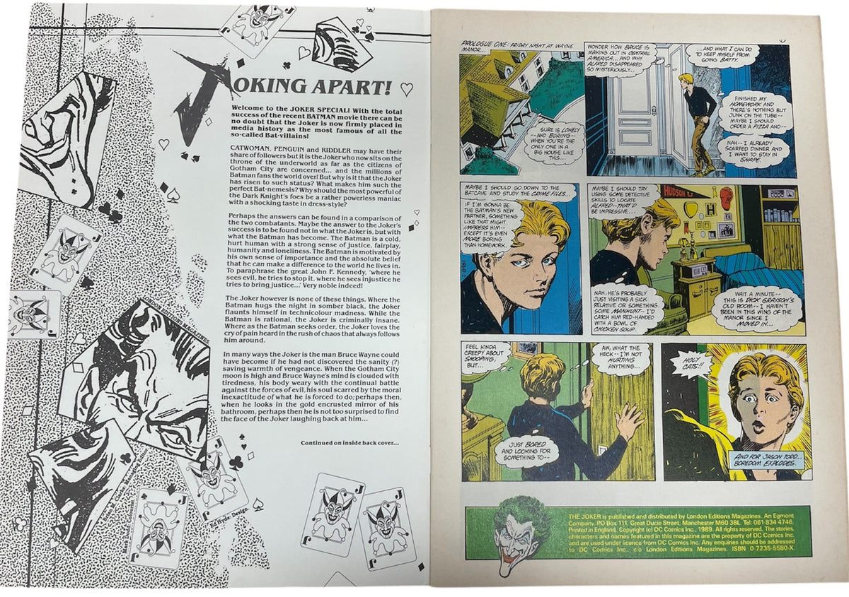 Vintage 1989 London Editions Batman Monthly Presents The Joker #1 UK Comic - Ex Shop Stock (Grade 6.0)