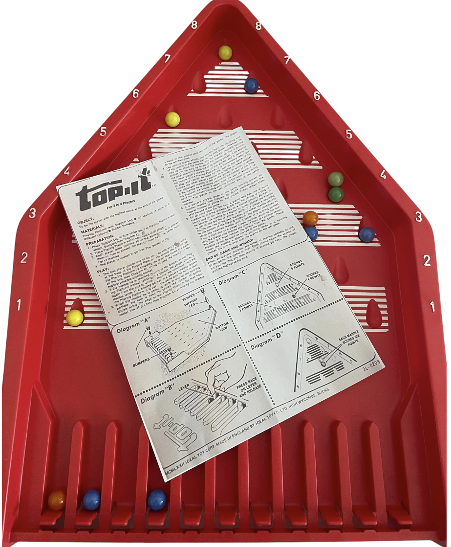 Vintage Ideal 1972 Top-It Game -Fantastic Condition - Fully Complete - In The Original Box
