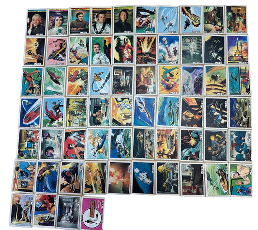 Vintage Gerry Andersons 1970 Anglo Confectionary UFO Bubble Gum Cards Complete Set Of 64 Cards - Very Good Condition Very Rare Complete Set