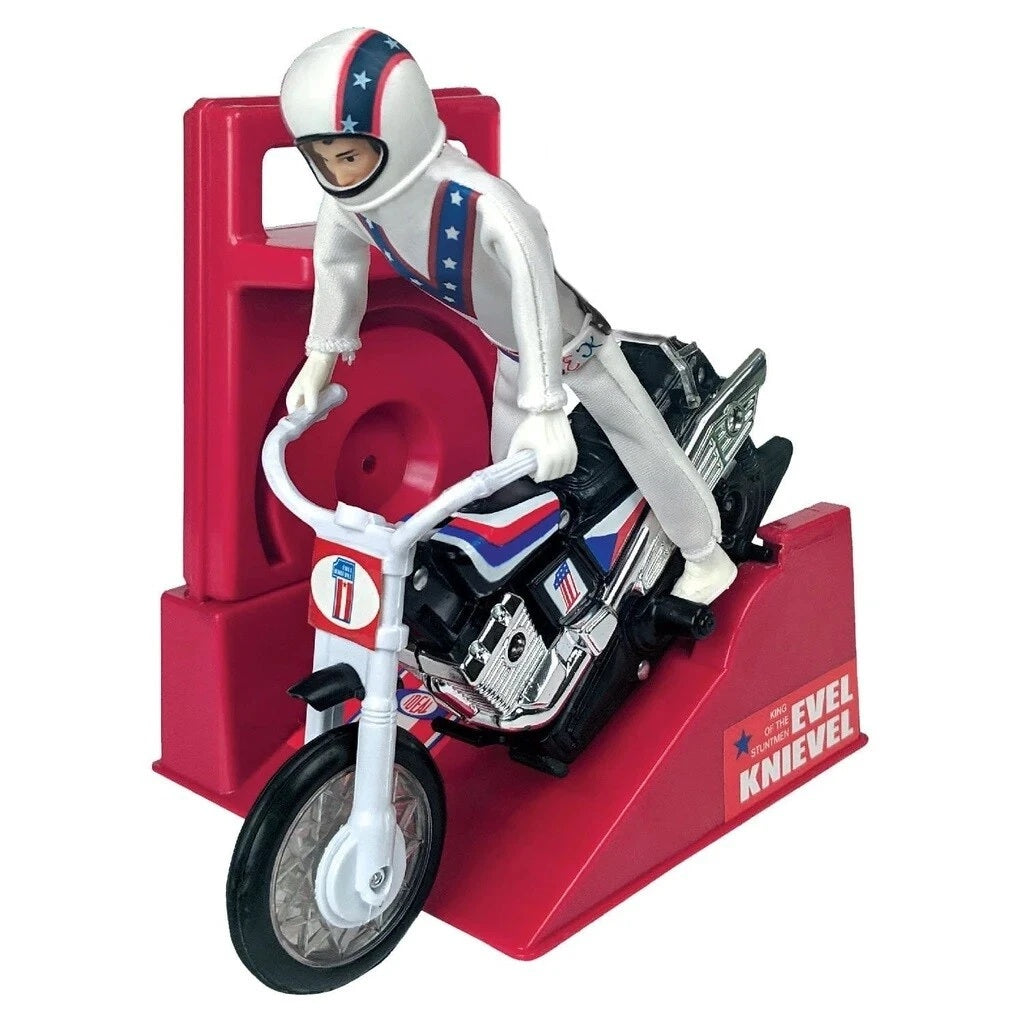 Classic Retro Reissue Evel Knievel King Of The Stuntmen Stunt Cycle Bike Complete With Evel Knievel Figure And Gyro Energizer - New In Box - Unsold Shop Stock
