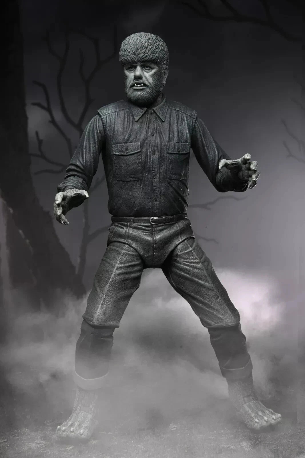 Universal Monsters Neca 2022 - Ultimate Wolf Man - Lon Chaney Jnr 7" Action Figure Black &amp; White Set - Brand New Factory Sealed Unsold Former Shop Stock
