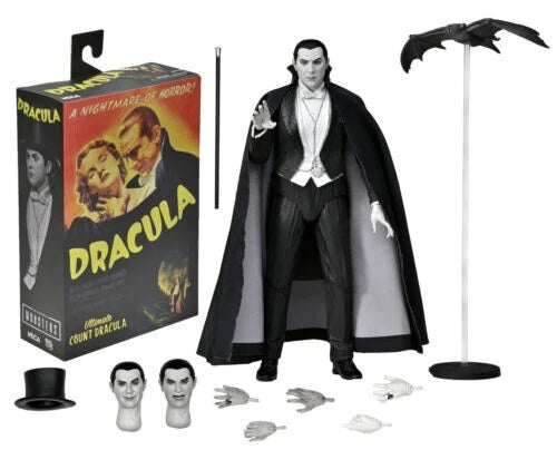 Universal Monsters Neca 2022 A Nightmare Of Horror - Ultimate Count Dracula - Bela Lugosi 7" Action Figure Black &amp; White Set - Brand New Factory Sealed Unsold Former Shop Stock.