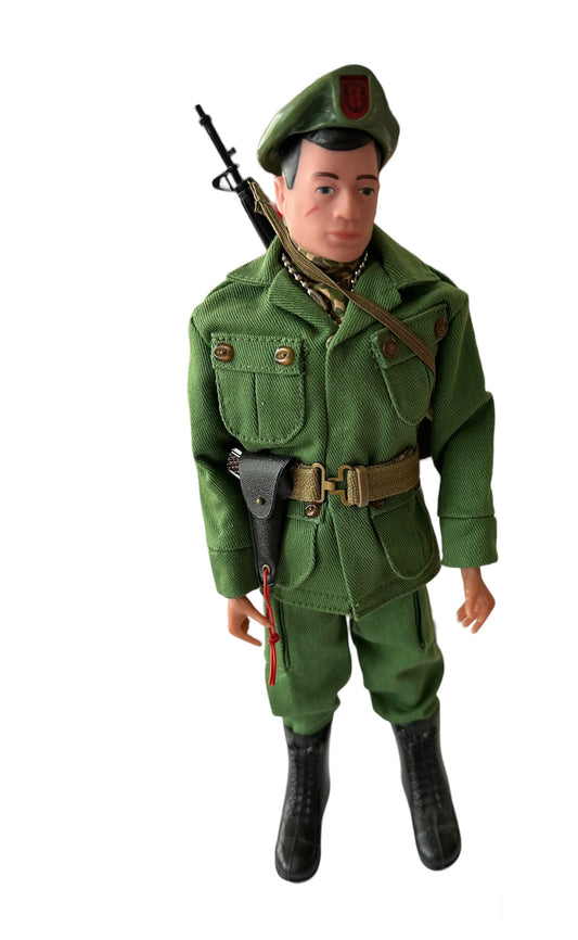 Vintage 2006 Action Man 40th Anniversary - Green Beret Action Soldier 12 Inch Action Figure With Black Painted Hair -  In The Original Box - Brand New Shop Stock Room Find