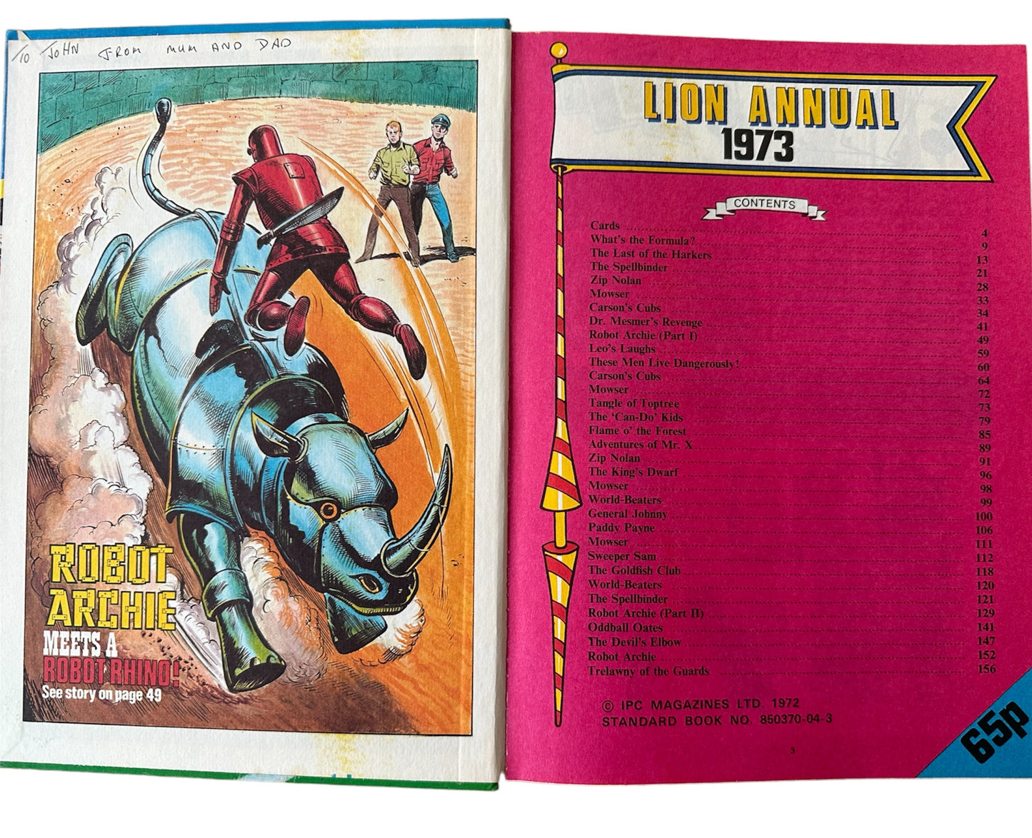 Vintage Lion Annual 1973 By Fleetway