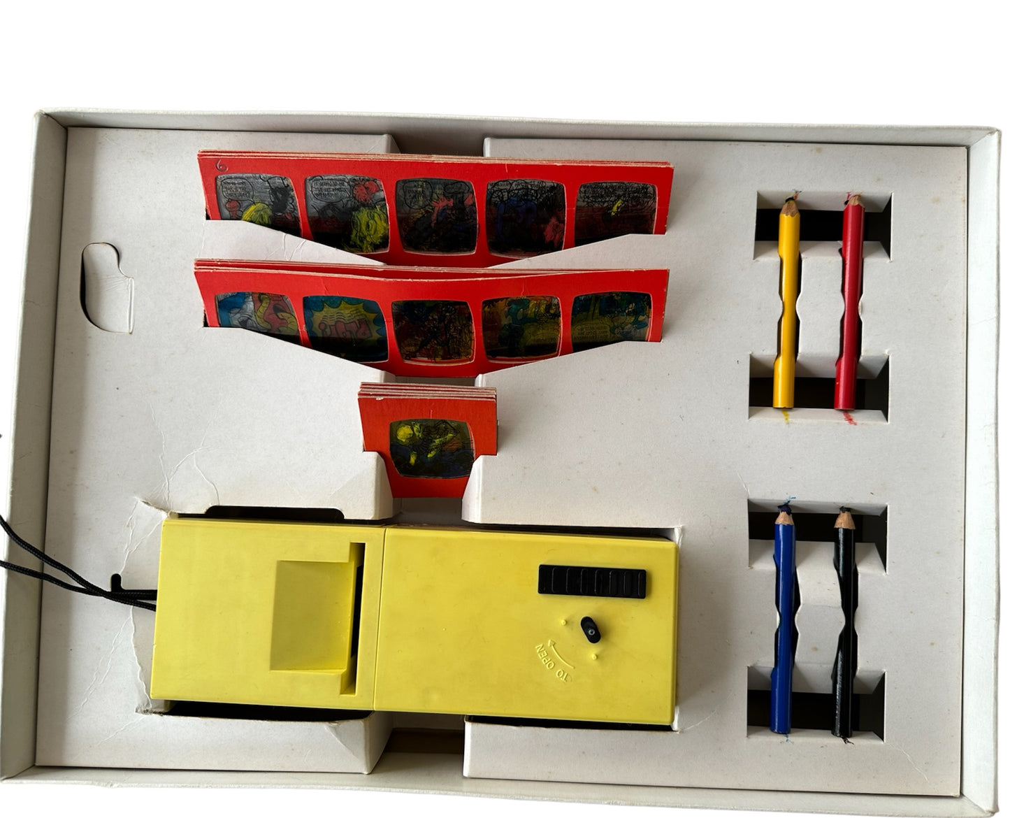 Vintage 1974 Denys Fisher Swing Along Projector With Colour Your Own Slides - Fantastic Condition - Fully Working - In The Original Box
