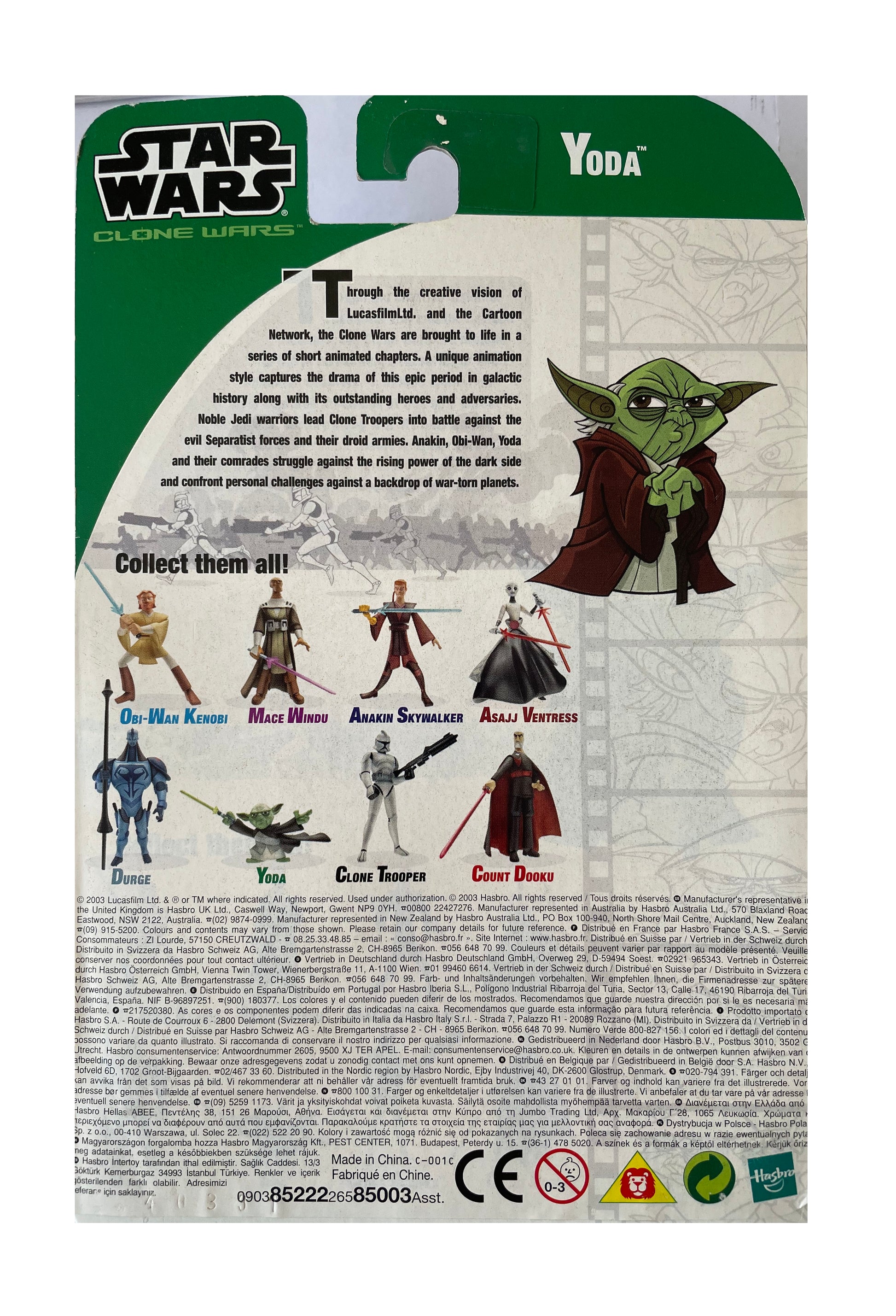 Vintage 2003 Star Wars The Clone Jedi Master Yoda Action Figure