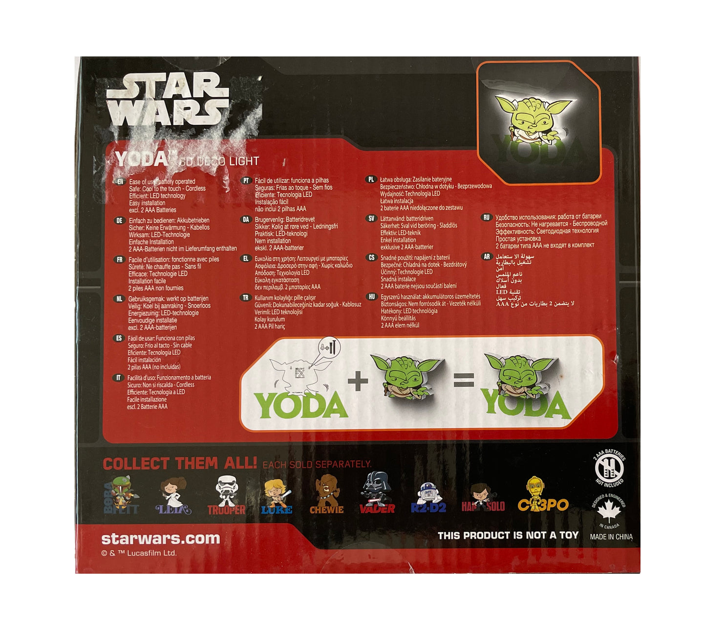 Star Wars Jedi Master Yoda 3D Deco LED Light - Brand New Factory Sealed