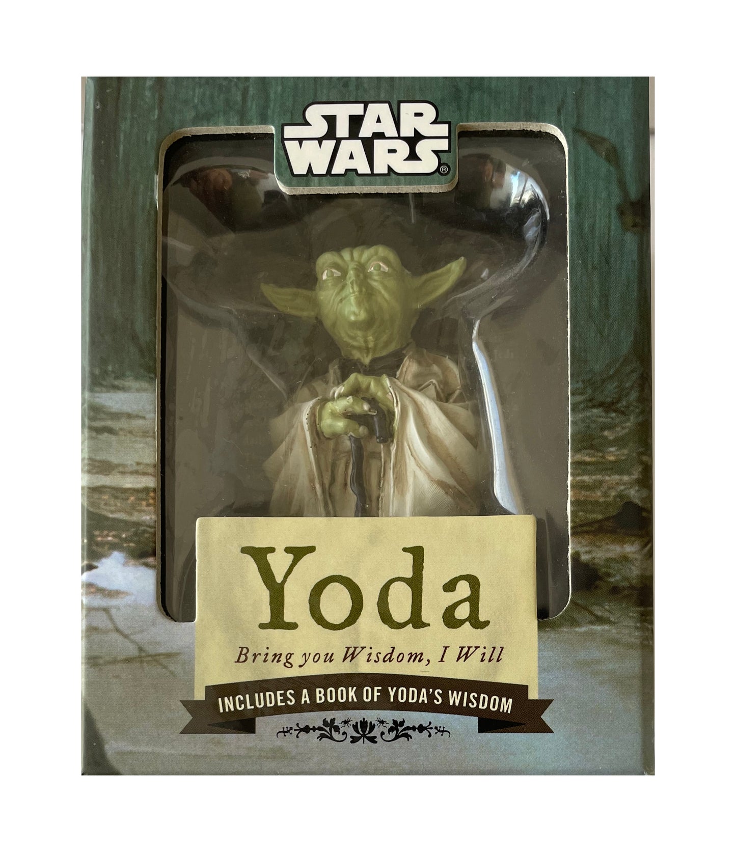 Vintage 2010 Star Wars Yoda Figurine And Display Stand With |Stickers And 48 Page Illustrated Book Of Yoda's Wisdom - Shop Stock Room Find