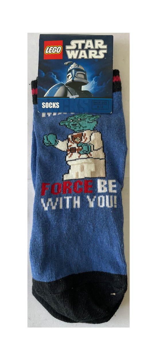 Vintage Lego 2010 Star Wars Jedi Master Yoda - May The Force Be With You - Childs Socks Size 9-12