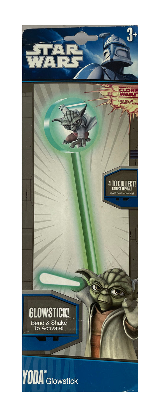 Vintage 2011 Star Wars The Clone Wars Jedi Master Yoda's Green Glowstick - Factory Sealed Shop Stock Room Find