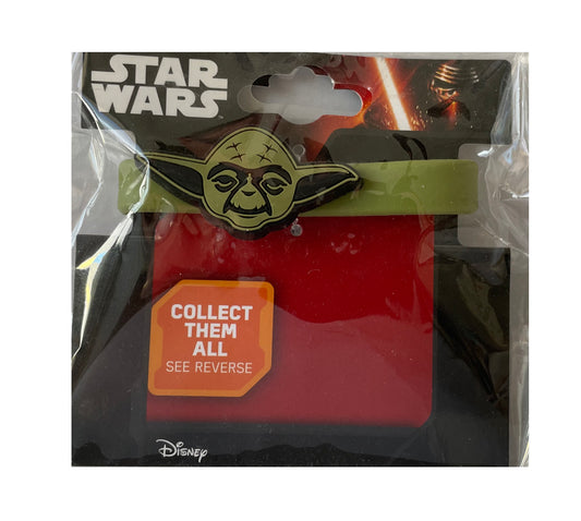 Disney Star Wars Green Rubber Wristband With Jedi Master Yoda 3D Clip On Head - Factory Sealed Shop Stock Room Find