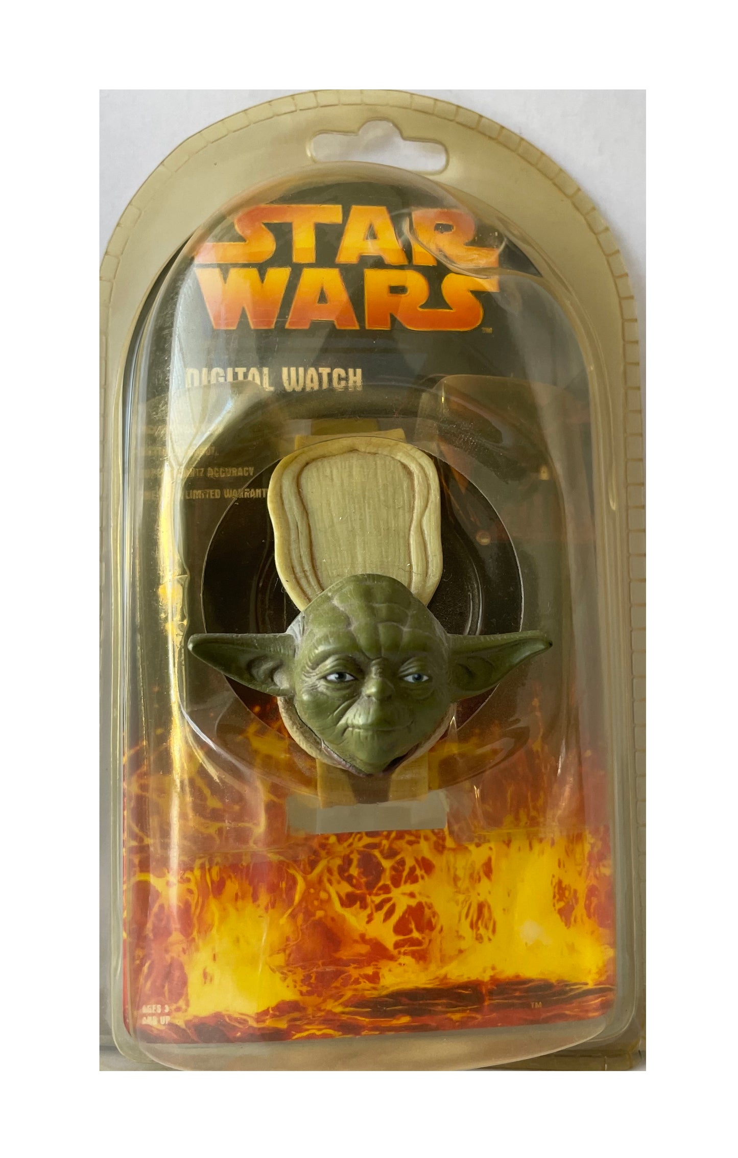 Vintage 2005 Star Wars The Revenge Of The Sith Jedi Master Yoda Head Digital Watch - Factory Sealed Shop Stock Room Find