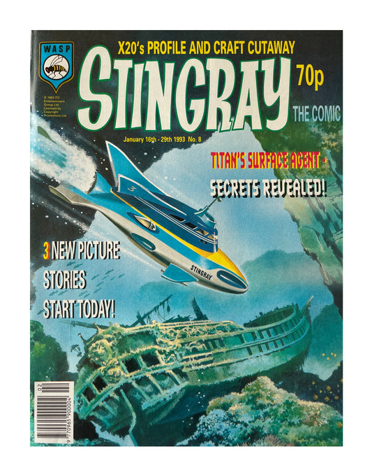 Vintage 1993 Gerry Andersons Stand By For Action... Stingray The Comic Issue No. 8 - January 16th To January 29th - Brand New Shop Stock Room Find