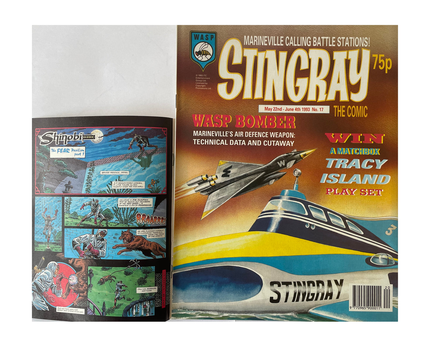 Vintage 1993 Gerry Andersons Stand By For Action... Stingray The Comic Issue No. 17 - May 22nd To June 4th - Free Somic The Comic Preview Special - Brand New Shop Stock Room Find