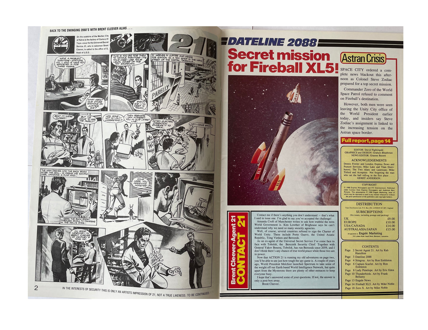 Vintage 1988 Gerry Andersons Action 21 Comic Magazine Volume 1 Number 3 Sept 2088 - Adventures In The 21st Century - Brand New Shop Stock Room Find