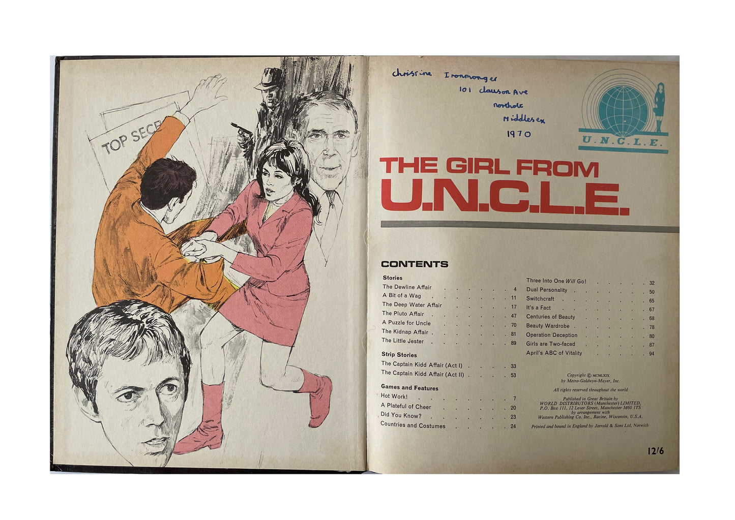 Vintage The Girl From Uncle Annual 1970.