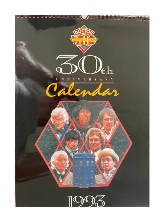 Vintage Doctor Dr Who 30th Anniversary Calendar 1993 - Official Artwork - Limited Edition - Former Shop Stock