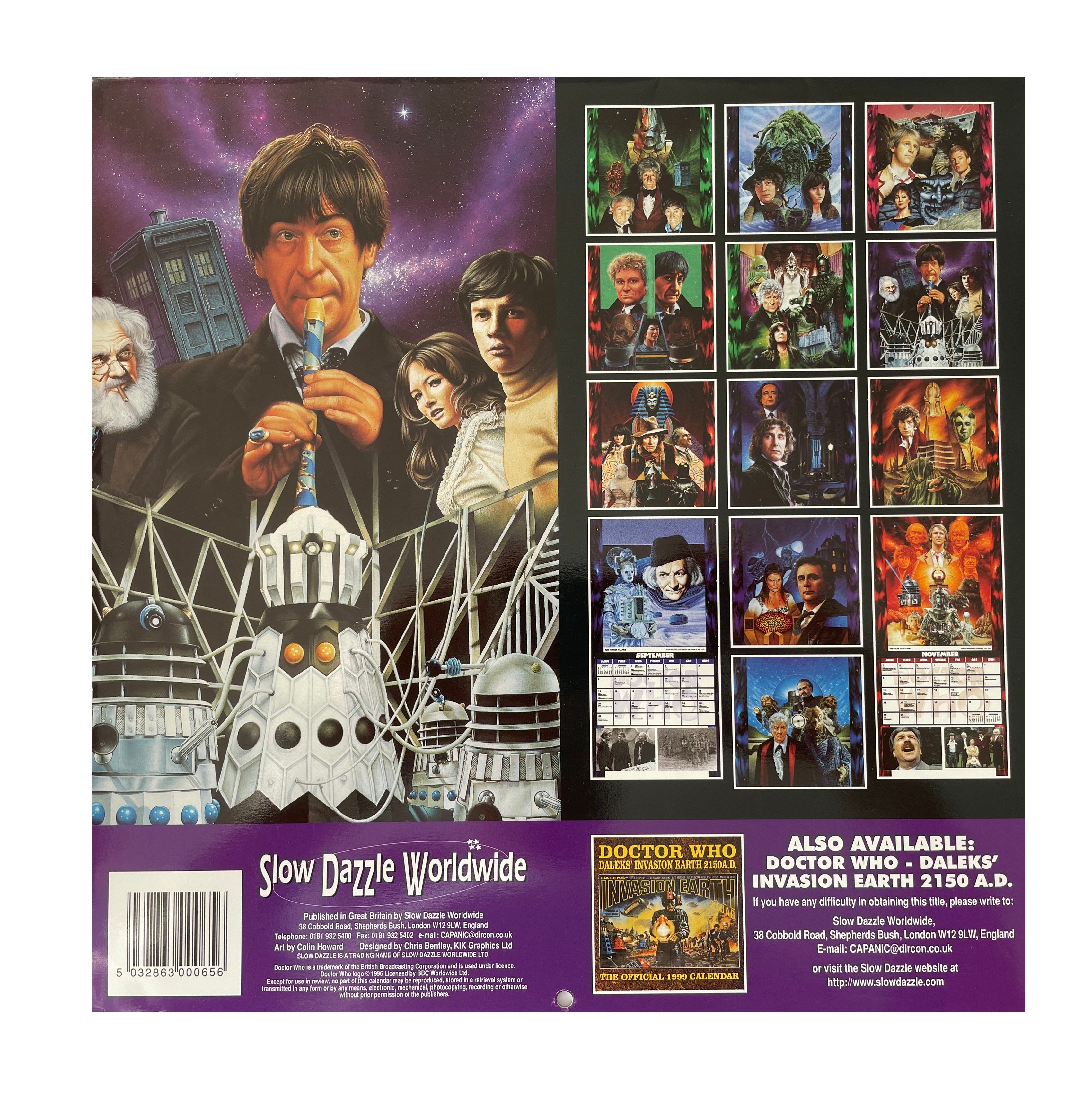 Vintage Doctor Who The Official Calendar 1999 Featuring The