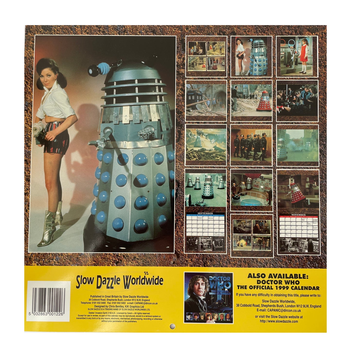 Vintage Doctor Who Daleks Invasion Earth 2150 A.D. The Official Calendar 1999 - Former Shop Stock