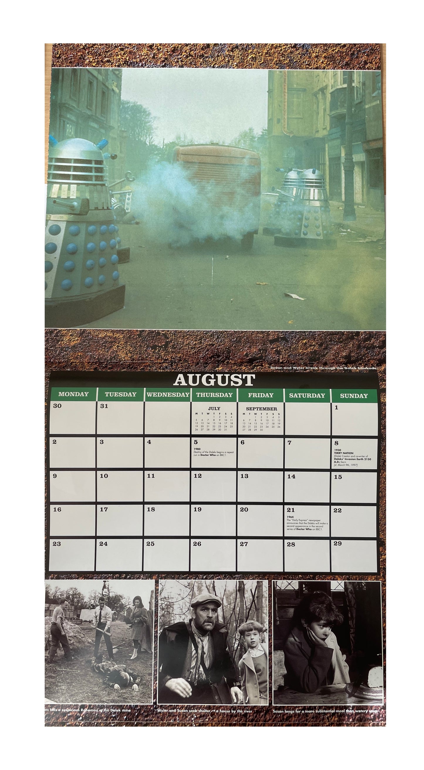 Vintage Doctor Who Daleks Invasion Earth 2150 A.D. The Official Calendar 1999 - Former Shop Stock