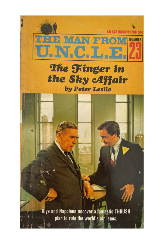 Vintage The Man From U.N.C.L.E The Finger In The Sky Affair Paperback Novel 1966 By Peter Leslie.
