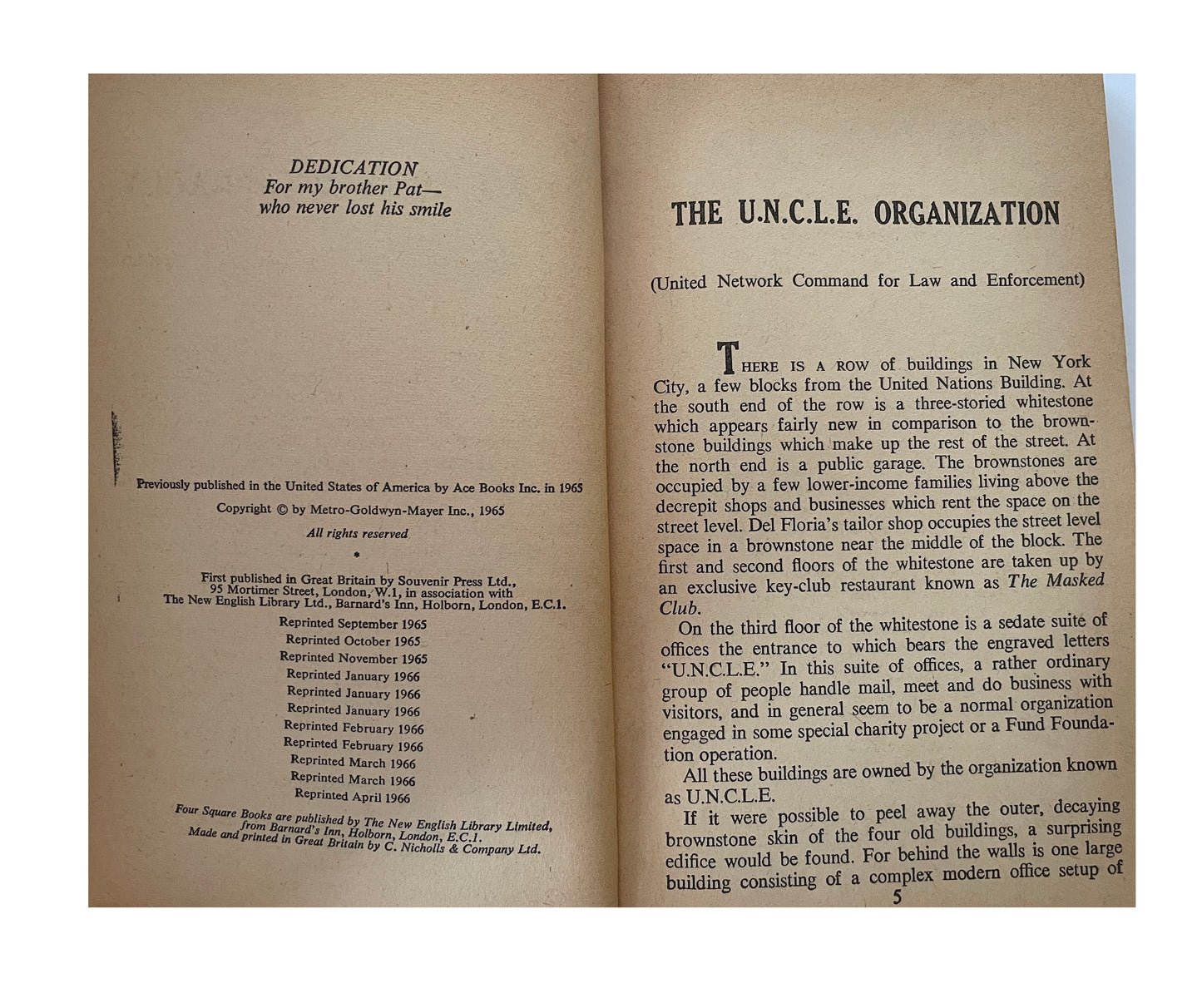 Vintage The Man From U.N.C.L.E Paperback Novel 1966 By Michael Avallone