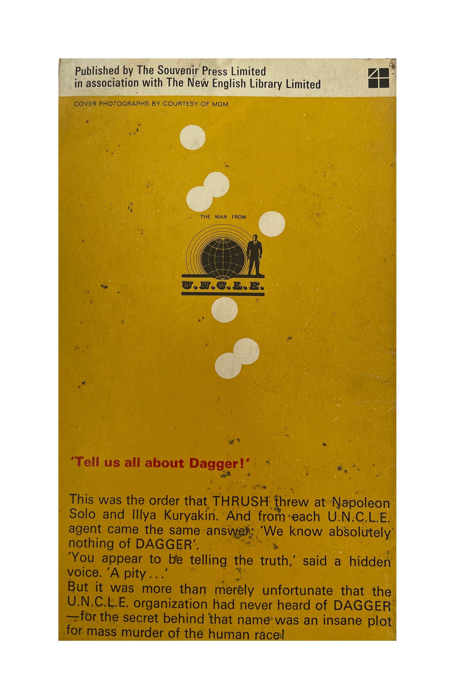 Vintage The Man From U.N.C.L.E The Dagger Affair Paperback Novel 1966 By Peter Leslie