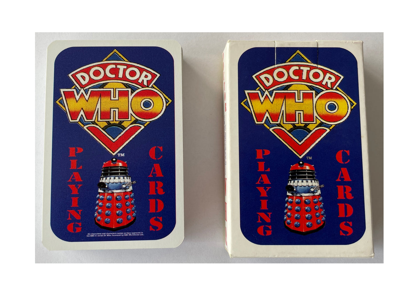 Vintage Doctor Dr Who 1980's Jonder Deck Of Playing Cards Featuring The First 4 Doctors, Companions and Villains - Former Shop Counter Display Set