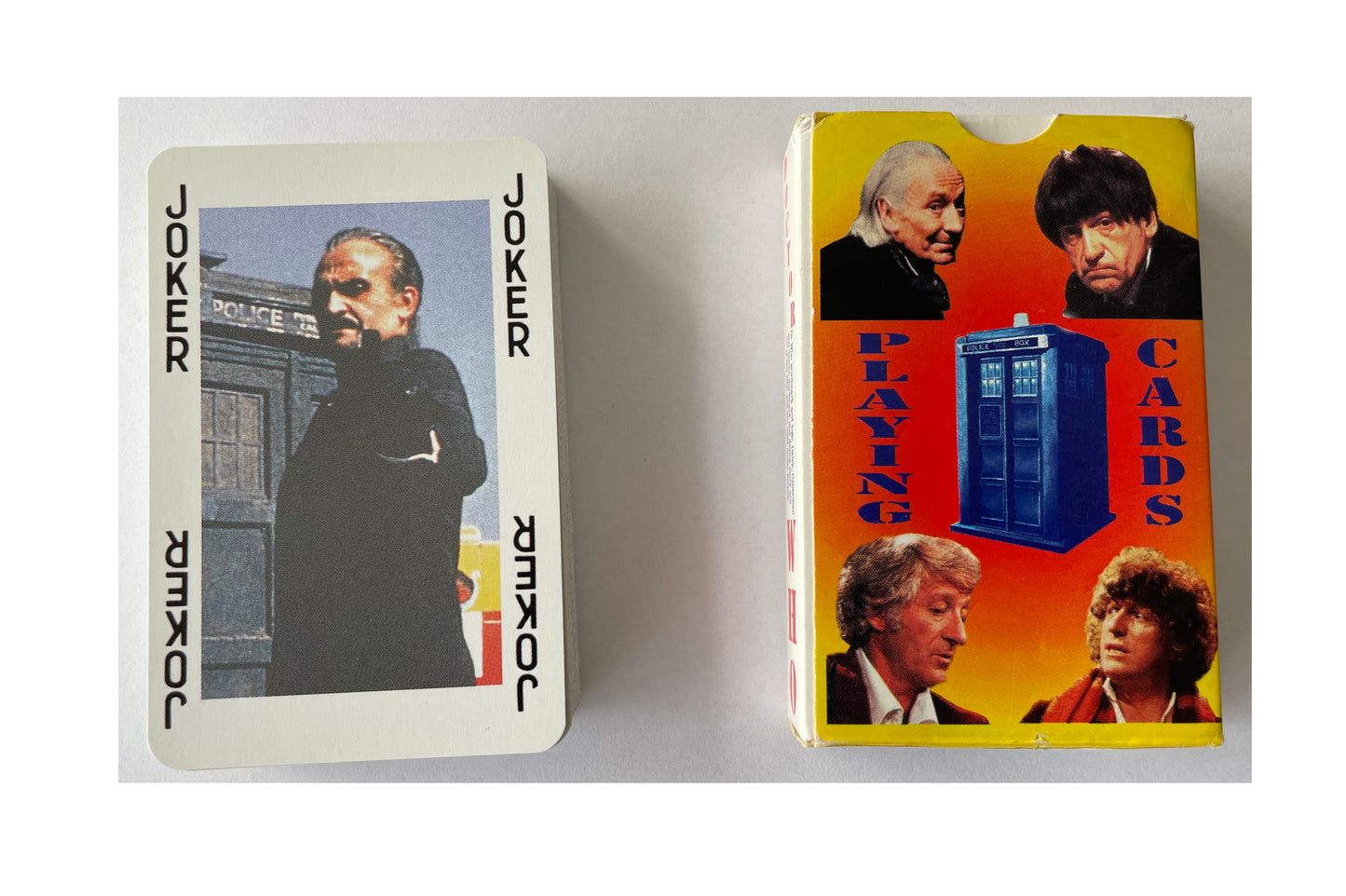 Vintage Doctor Dr Who 1980's Jonder Deck Of Playing Cards Featuring The First 4 Doctors, Companions and Villains - Former Shop Counter Display Set