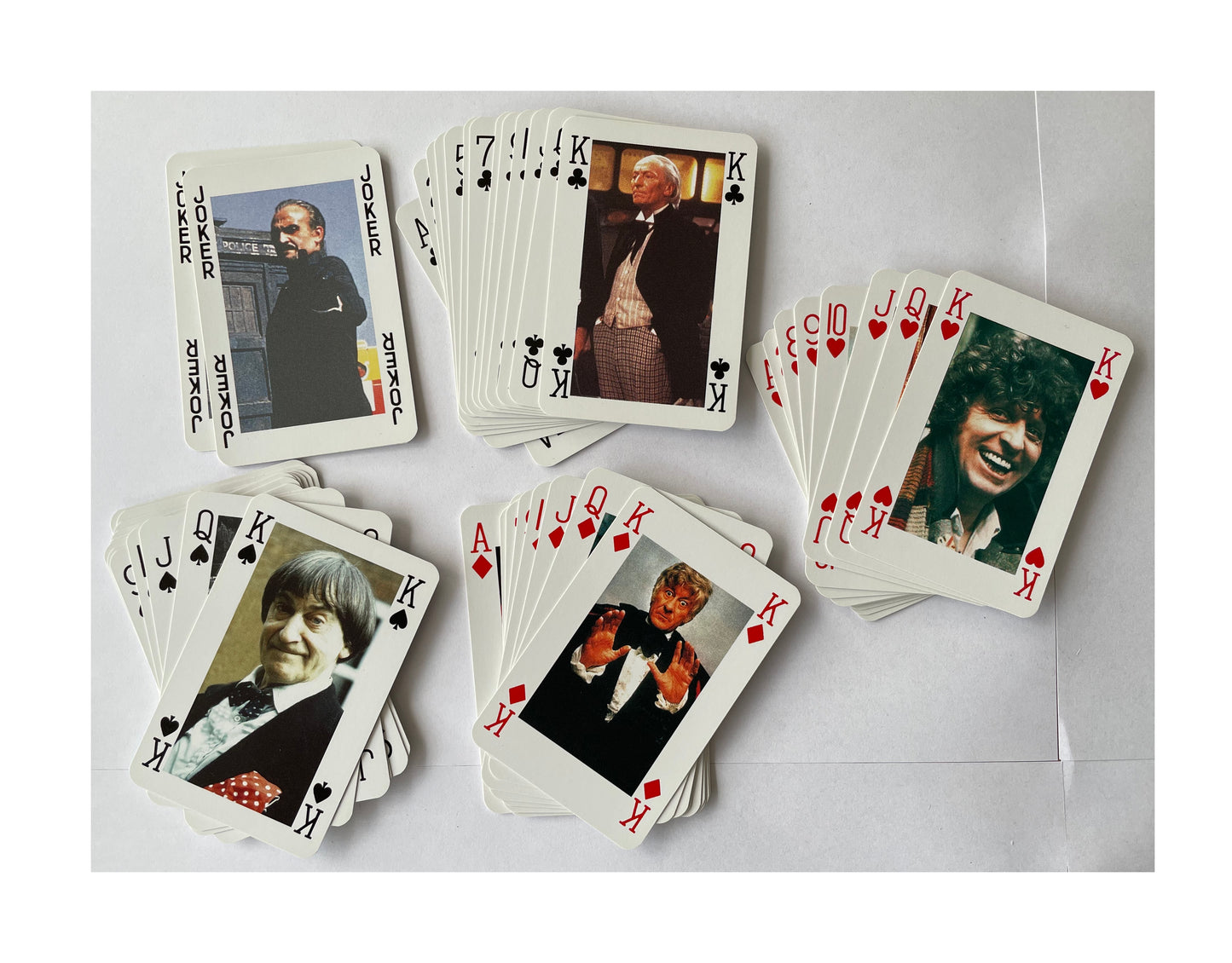 Vintage Doctor Dr Who 1980's Jonder Deck Of Playing Cards Featuring The First 4 Doctors, Companions and Villains - Former Shop Counter Display Set