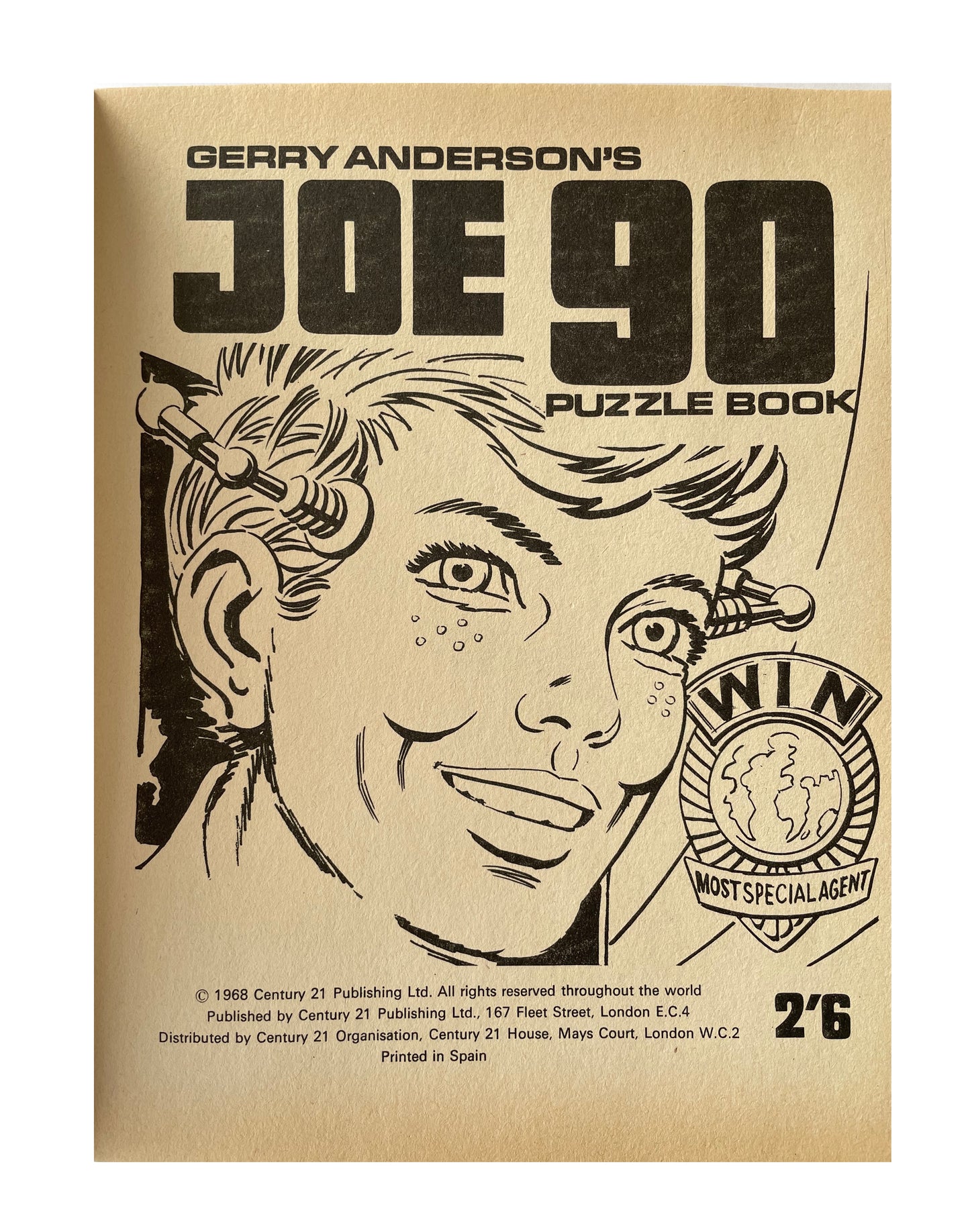 Vintage Gerry Andersons 1968 Ultra Rare Joe 90 Puzzle Book J2- As Seen In The Television Series - Century 21 Publishing - Shop Stock Room Find